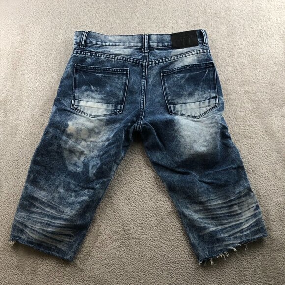 Road Narrows Womens Capri Jeans Size 16 Blue Denim Distressed Raw Hem Casual Y2K - Picture 15 of 15